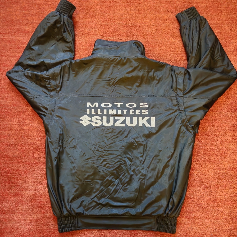 Men's Suzuki Ganka GKS Racing Moto Leather Style Jacket insulated Size Small